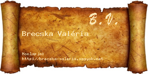 Brecska Valéria névjegykártya